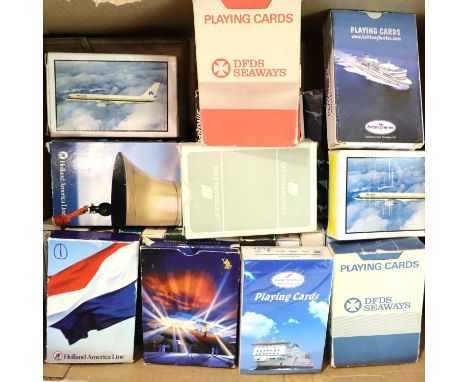 Collection of thirty-one packs of airline issued playing cards with advertising backs. P&amp;P Group 3 (£25+VAT for the first