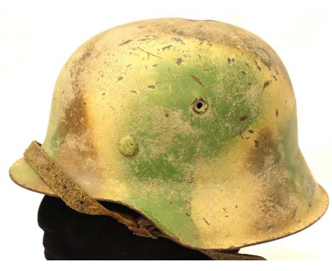 WWII German M40 Helmet and Liner with textured Normandy paint finish. P&amp;P Group 2 (£18+VAT for the first lot and £3+VAT f