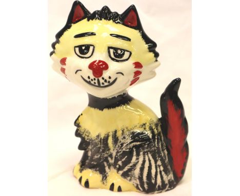 Lorna Bailey cat, Shaggy, H: 14 cm. P&P Group 1 (£14+VAT for the first lot and £1+VAT for subsequent lots)Condition Report: N