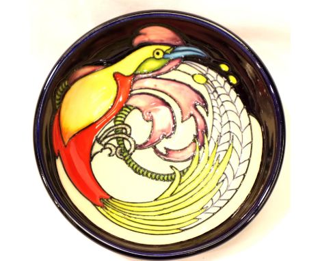 Moorcroft bowl in the Lesser Bird of Paradise pattern, limited edition 17/75, D:12 cm. P&P Group 2 (£18+VAT for the first lot