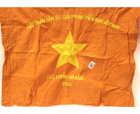 Vietnam War Era National Liberation Front of South Vietnam Liberation Da Nang 1966, Victory Banner. P&amp;P Group 1 (£14+VAT 