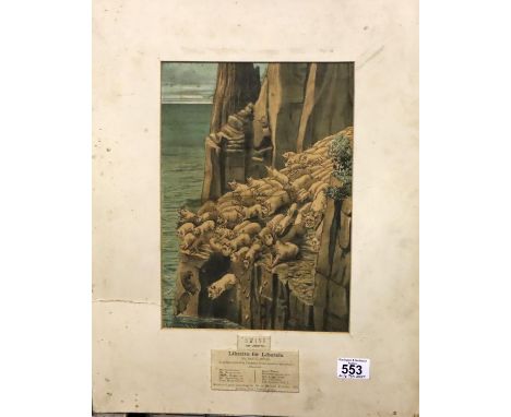 Coloured lithograph Libretto For Liberals number XXVII Swine., 32 x 22 cm. Not available for in-house P&amp;P, contact Paul O