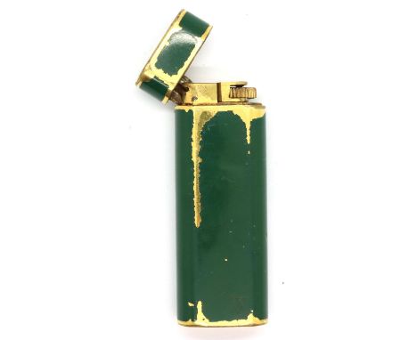 Cartier; enamelled cigarette lighter in poor condition.  P&amp;P Group 1 (£14+VAT for the first lot and £1+VAT for subsequent