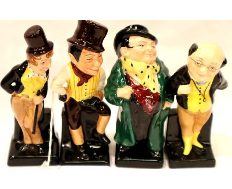 Four Doulton Dickens figurines, largest H: 11 cm. P&amp;P Group 2 (£18+VAT for the first lot and £3+VAT for subsequent lots) 