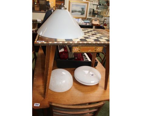 3 Vintage Glass Lamp Shades 