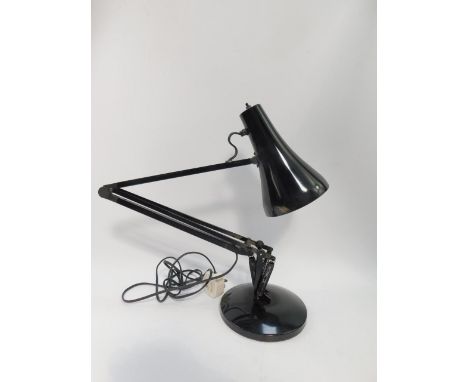 A black anglepoise table lamp, 77cm high.