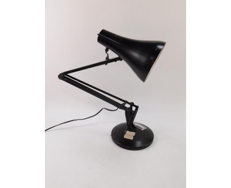 A black anglepoise lamp, 81cm high extended.