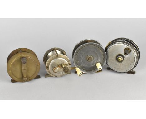 A Collection of Four Vintage Fly Fishing Reels to include Milbro Brass Example, American Samson Etc 