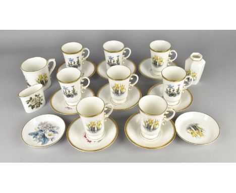 A Royal Worcester Alpine Flowers Coffee Set to Comprise Eight Coffee Cans and Eight Saucers Together with Various Other Piece
