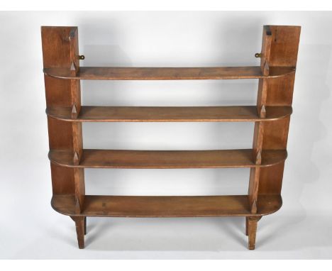 An Edwardian Oak Four Shelf Open Bookcase, 102cms Wide 