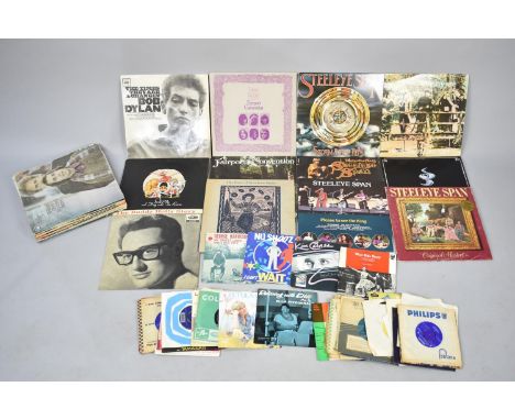 A Collection of Various 33rpm and 45rpm Records to include Bob Dylan, Queen, Steeleye Span, Buddy Holly Etc 