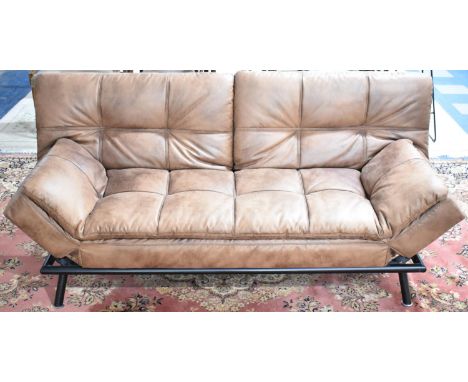 A Vintage Style Late 20th Century Leather Effect Bed Settee 