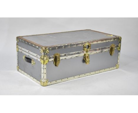 A Vintage Travelling Trunk, 91cms Wide 