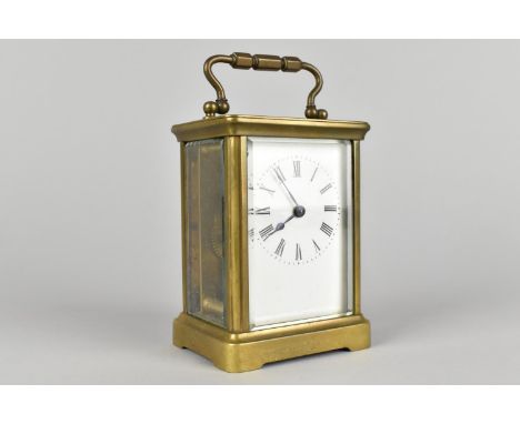 An Early/Mid 20th Century Brass Cased Carriage Clock, Working Order and with Key 