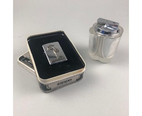 ZIPPO 'VARGA GIRL' LIGHTER, in tin case and a 1960's Daum glass table lighter (2)