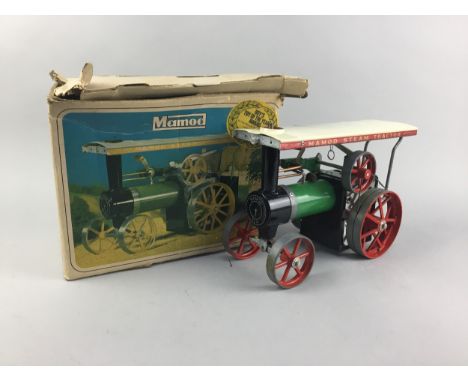 MAMOD TRACTION ENGINE, in original box, along with three other diecast vehicles, West German battery operated Mercedes Sportw