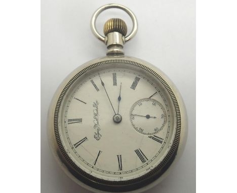 Elgin 18 size 15 jewel lever set open face pocket watch, GM Wheeler model, Keystone screw back and front, (NB to set hands, u