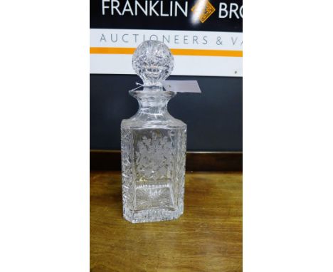 A heavy hob nail cut crystal spirit decanter commemorating the marriage of the Prince of Wales and the Lady Diana Spencer, 35