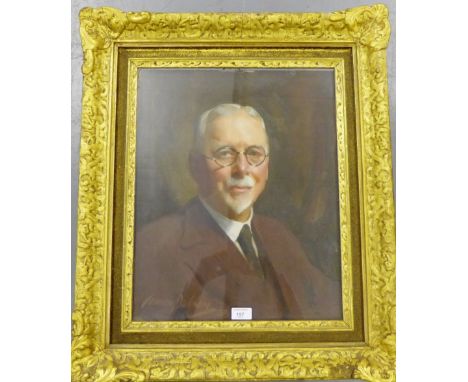 Cowan Dobson, Head and Shoulders portrait of a Gentleman, Oil-on-canvas, Signed bottom left and dated '30, In a glazed gilt w