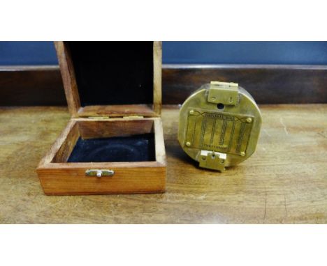 A Stanley of London natural sine compass in a fitted case