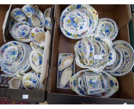 A very comprehensive Masons Ironstone dinner and tea service 'Plantation Colonial' pattern also known as 'Regency' two teapot