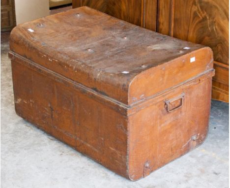 An early 20th century tin travelling trunk