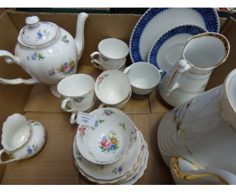 A Tuscan bouquet tea service, a German coffee set and associated items 