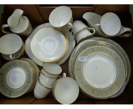 A Royal Doulton English Renaissance H. 4972 part dinner service (five place settings, plus extras) together with a Royal Doul