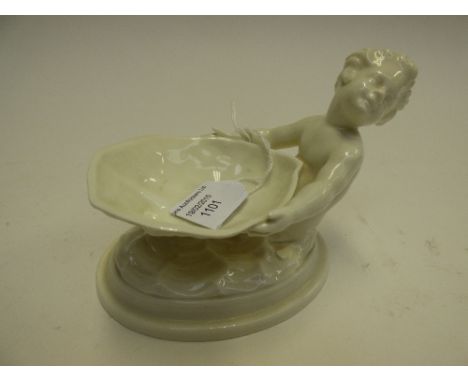 A Royal Worcester figural dish, in the form of a merboy, stamped to underside '349' early 20th century