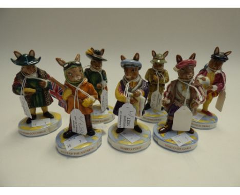 Royal Doulton 'Bunnykins Explorers' limited edition - Christopher Columbus, Sir Walter Raleigh, Dr Livingstone, Marco Polo, S