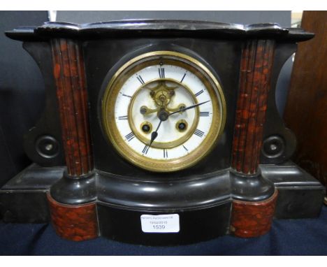 A 19th Century slate bracket clock (key) 