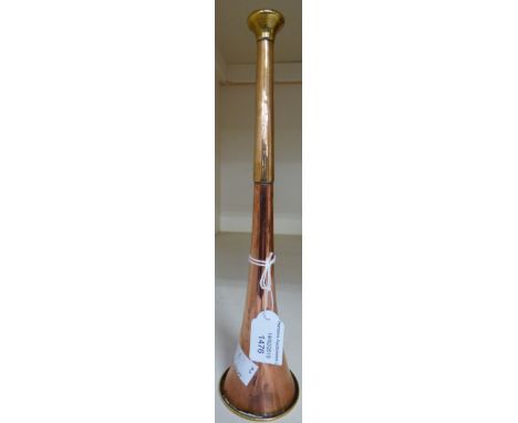 A copper and brass hunting horn 