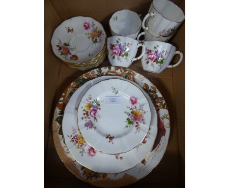 A Royal Crown Derby 'Posies' pattern part tea service, with seventeen pieces and an Old Aves 10 " approx plate