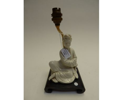 A Qing blanc de chine lamp 