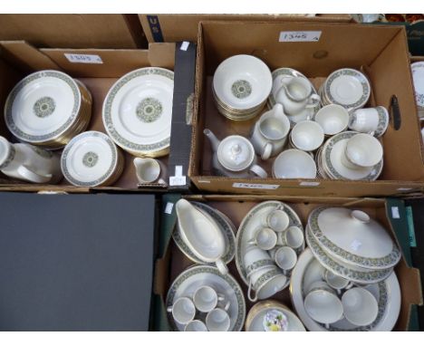 An extensive Royal Doulton Celtic jewel pattern dinner service and tea service, including various plates, tureens, teapots, b