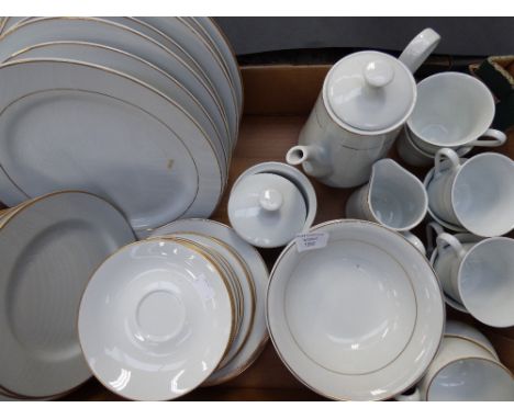 A Royal Worcester classic white dinner service, plus some classic gold 