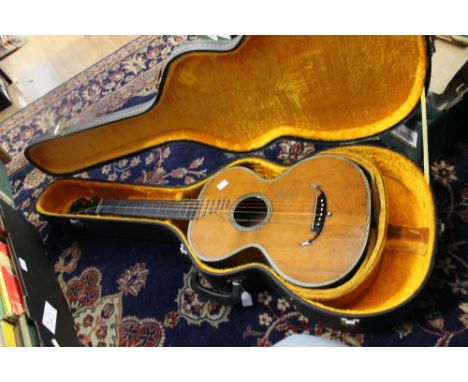 A specially made ladies classical guitar (possibly 1920s) Spanish mother of pearl inlay ebony and ivorine, rosewood veneer, w