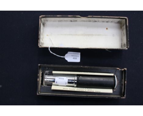 An Otis King's calculator, serial no. X4193, scale No. 414 in card box with instructions 