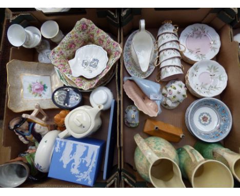 Two boxes of assorted ceramics, comprising Royal Albert Braemar part tea set, comprising six cups, saucers and side plates, f