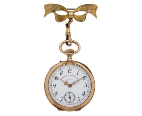 Kl. Taschenuhr Vacheron u. Constantin,Schweiz um 1920. 14 kt RG. Handaufzug. Gehäuse-Nr. 193010. Werk-Nr. 318485. 1 Golddecke