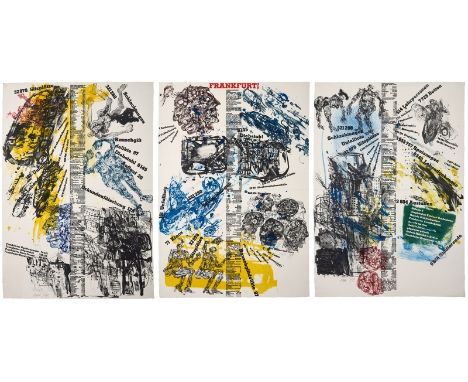 3 FarblithografienThomas Bayrle und Bernhard Jäger "o. T. (Frankfurt Statistik)" alle u. sign. Bayrle Jäger je 87 x 60,5 cm, 