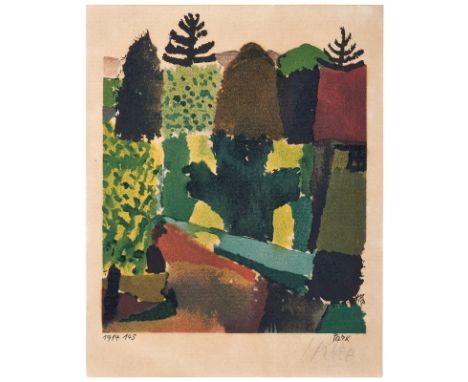 Faksimilierte LithographiePaul Klee 1879 Bern - 1940 Muralto-Locarno "Park" 1914/20 u. re. sign. Klee u. re. im Druck bez. "P