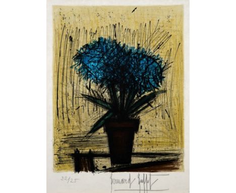 Farblithografie Bernard Buffet1928 Paris - 1999 Salernes "Les hortensias" 1966 u. re. sign. Bernard Buffet Exemplar 22/25, 36