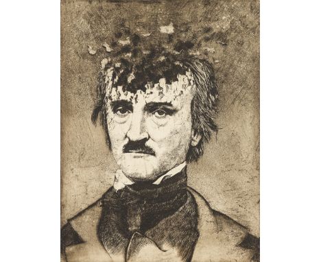 Fischer, Manfred(*1950)E. A. Poe Portrait, 1976AquatintaradierungSigniert und datiert rechts unten, betitelt mittig unten, Pr
