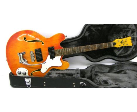 Mosrite of California Celebrity III hollow body electric guitar, made in USA, circa 1968, ser. no. K-0xx3, orange finish, ele