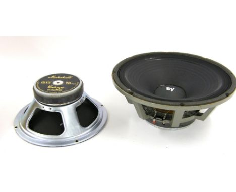 Marshall Vintage G12 by Celestion 16OHMS speaker, boxed; together with an Electro-Voice 15" speaker, boxed (2)