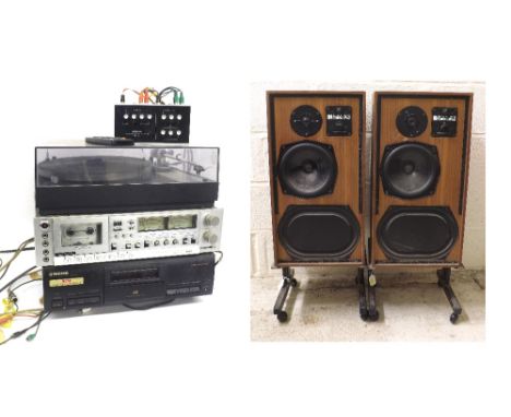 Thorens TD160B Mark 2 record deck; together with a pair of KEF model 104 reference monitor speakers, an Iowa 6900 tape deck a