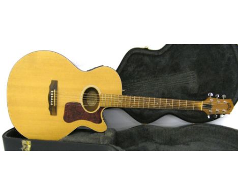 Guild F4 HR NT electro-acoustic guitar, made in USA, ser. no. AF0xxxx0, natural finish with a few light blemishes, electrics 