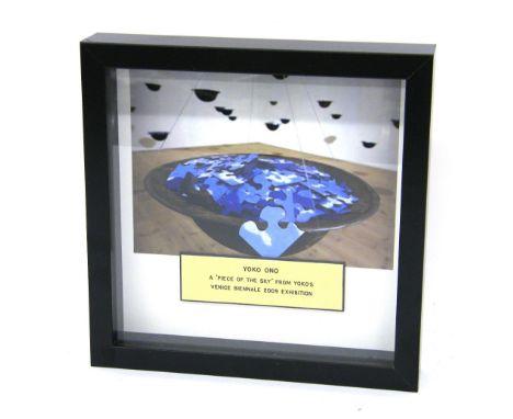 Yoko Ono - a 'Piece of the Sky' from Yoko's Venice Biennale 2009 exhibition, framed, 10" x 10", with signed authenticity from
