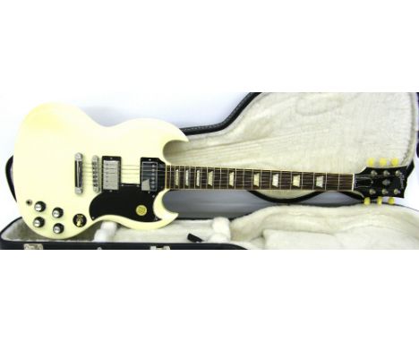 2012 Gibson SG electric guitar, made in USA, ser. no. 1xxx2xxx5, Polaris white finish, rubbing to the arm position, other lig